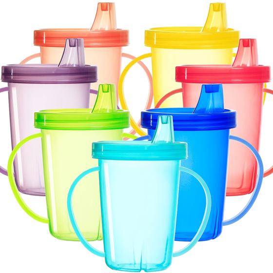 Imagem de Youngever 8 Pack Kids Copos Sippy com alça, Copos Sippy para Bebê, Crianças, Criança, 8 Copos Sortidos Cor Sortida