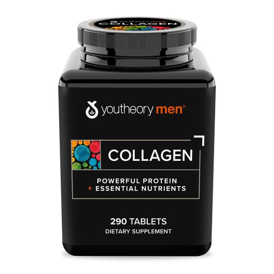 Imagem de Youtheory Colágeno para Homens - com Biotina, Vitamina C e 18 Aminoácidos, Suplemento de Colágeno Hidrolisado Sem Glúten, 290 Cápsulas