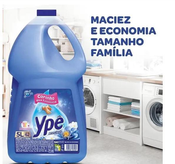 Ypê Amaciante de Roupas Tradicional Aconchego 5L 62 Lavagens Menor preço em Ypê Amaciante de Roupas Tradicional Aconchego 5L 62 Lavagens