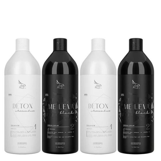 Zap Me Leva Black Tratamento Profissional Combo 4x1Litro Menor preço em Zap Me Leva Black Tratamento Profissional Combo 4x1Litro