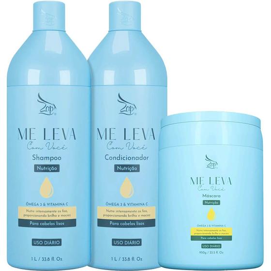 Imagem de Zap Me Leva Com Você - Kit Nutrição Ômega 3 e Vitamina C Litro Trio (3 Produtos)