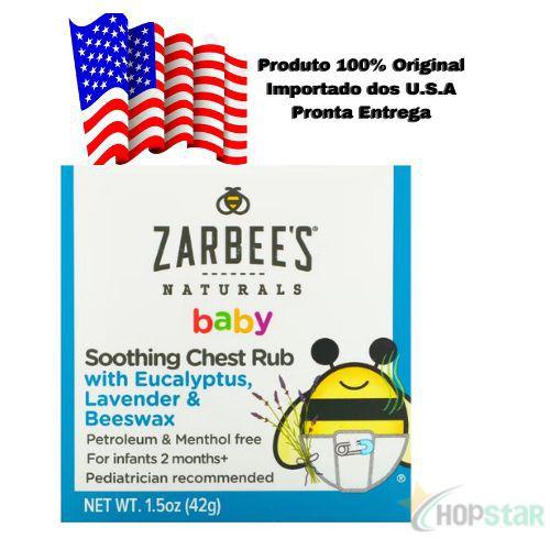 Zarbees Baby Chest Rub Eucalipto, Lavanda Cera Abelha 42gr Eua Óleo