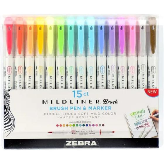 Imagem de Zebra brush pen mildliner sortido cx-15 (4018-67)