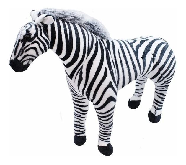 Imagem de Zebra Realista Em Pé 75cm - Pelúcia