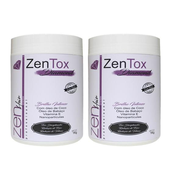 Imagem de Zen Hair 2 Zen Tox Diamond Tradicional Original 1kg Cada