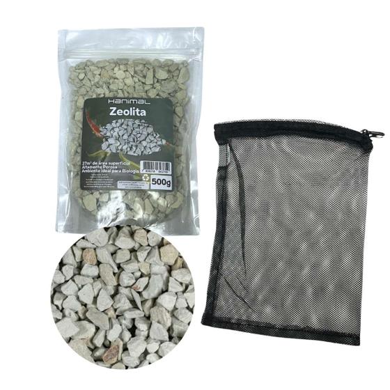 Imagem de Zeolita Natural 500g Bolsa 12x16 Ziper Aquario Amônia Filtro