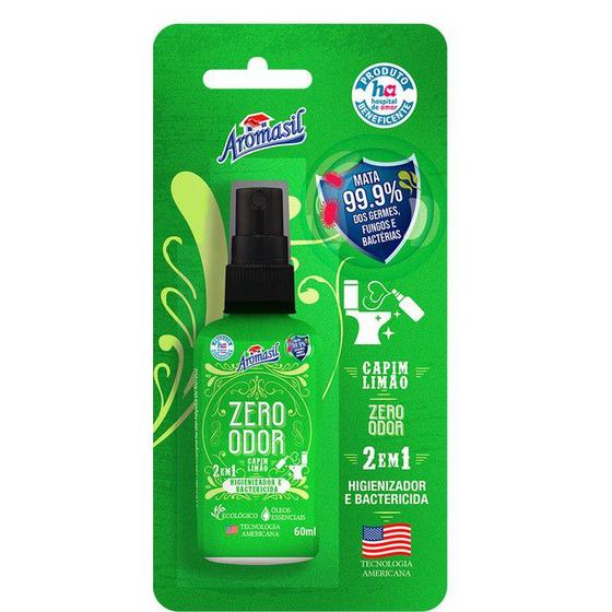 Zero Odor Capim Limão 2x1 60ml Aromasil Desinfetante e Eliminador de Odores Magazine Luiza