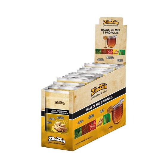 Ziin ziin bala gengibre mel e própolis 20x30g Menor preço em Ziin ziin bala gengibre mel e própolis 20x30g