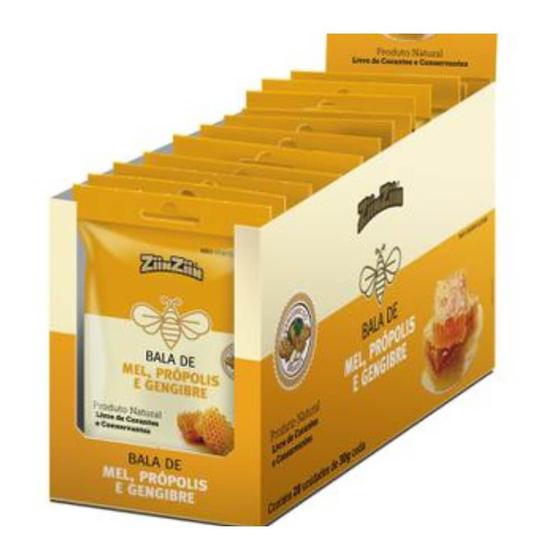 Ziin Ziin Gengibre Mel e Própolis Bala 20x30g Menor preço em Ziin Ziin Gengibre Mel e Própolis Bala 20x30g