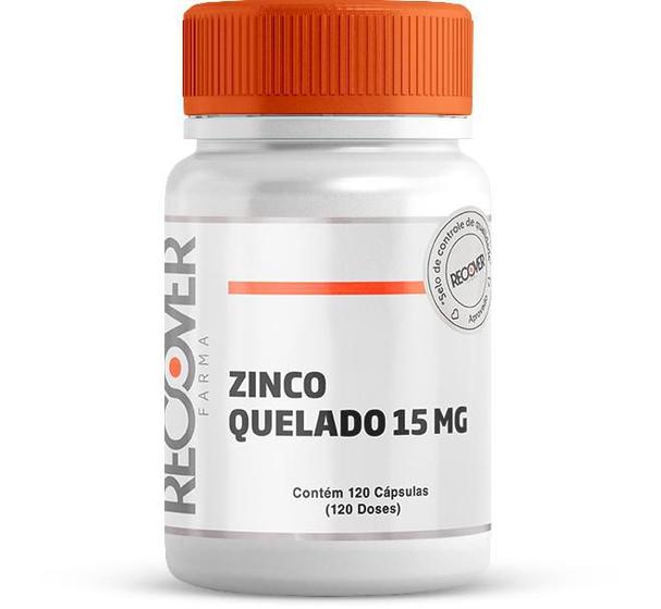 Imagem de Zinco Quelado 15mg - 120 cápsulas (120 doses) - Recover Farma
