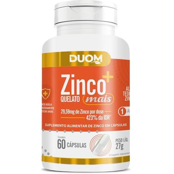 Imagem de Zinco Quelato + Mais Alto Teor de Zinco 60 CAP- Duom