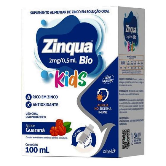 Imagem de Zinqua Infantil Bio Kids 100ml  zinco gotas sem açucar