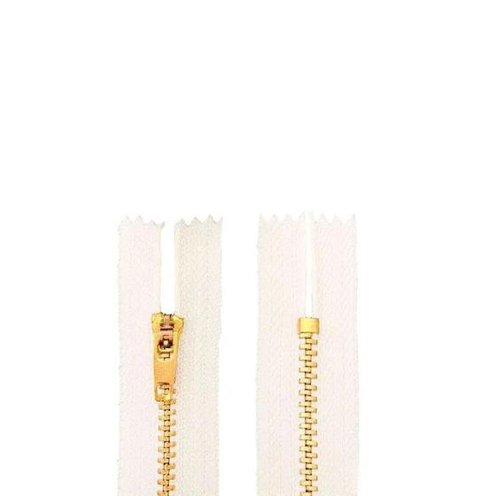 Imagem de Ziper Fixo com Metal Dourado n4 Luli com 15cm