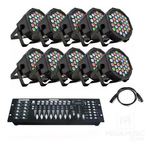 Imagem de ZKit 10 Canhao Parled 36 Led + Mesa Dmx 512 Efeitos Fade Time