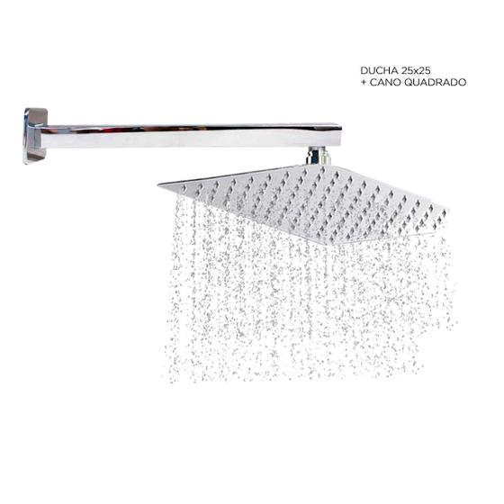 ZKit Ducha Inox Chuveiro 30x30 Cm + Cano 35 Cm Quadrada Prata Menor preço em ZKit Ducha Inox Chuveiro 30x30 Cm + Cano 35 Cm Quadrada Prata