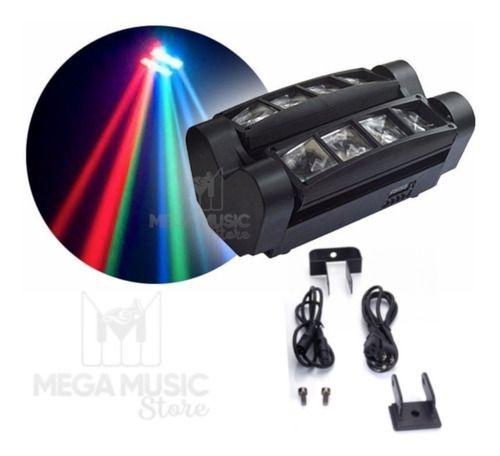 Zkit Mini Moving Spider Beam 8 Leds 5w Rgbw Strobo Dmx Menor preço em Zkit Mini Moving Spider Beam 8 Leds 5w Rgbw Strobo Dmx
