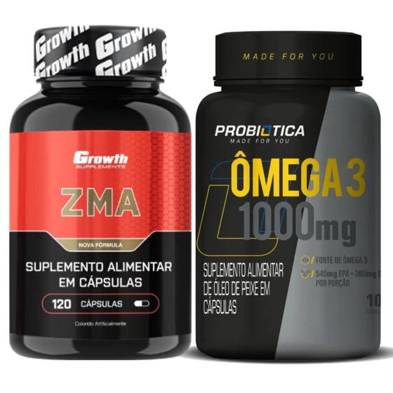 Imagem de Zma 120 Caps Growth + Omega 3 100 Caps Probiotica