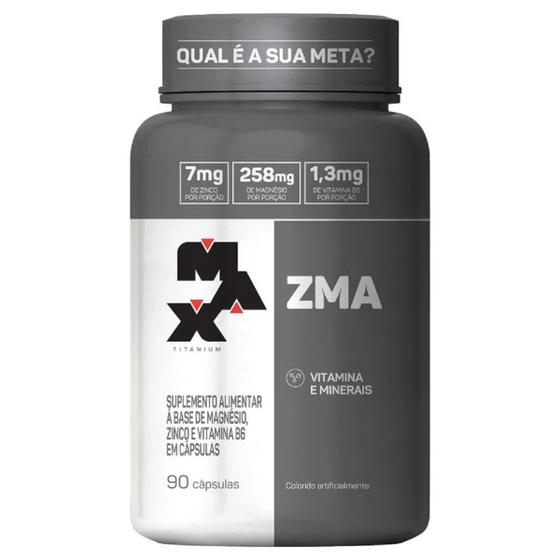 Imagem de Zma Pote Com 90 Capsulas Max Titanium 7mg Zinco Magnésio