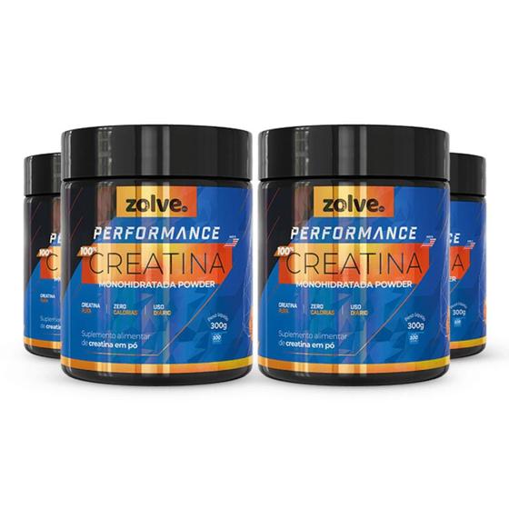 Imagem de Zolve Creatina Performance - 4 Potes - Suplemento Vitamina