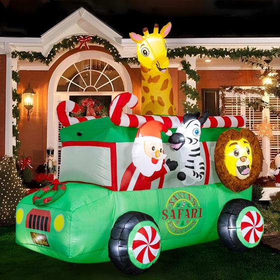 Imagem de Zoológico Inflável de Natal Joyido com 8 Luzes LED
