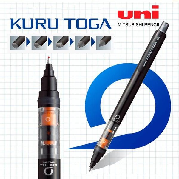 Imagem de 0.5mm Uni Kuru Toga Lápis Mecânico M5-452 Rotação Automática Desenho Material Escolar Papelaria