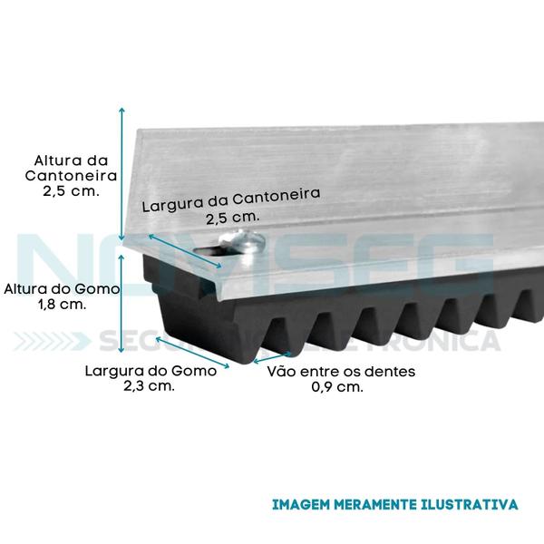 Imagem de 01 Barra de Cremalheira 50cm Aço Light Para Motor de Portão Deslizante Residencial 