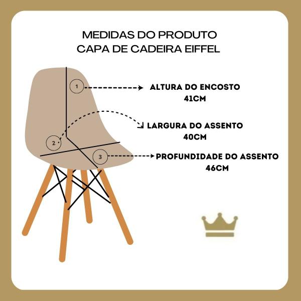 Imagem de 01 Capa De Cadeira Charles Eiffel Nordic Eames Luxo Sala Quarto Malha Gel