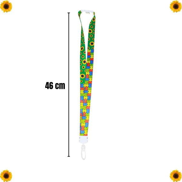 Imagem de 01 Crachá De Identificação cordão Dupla Face Autista E Girasol 