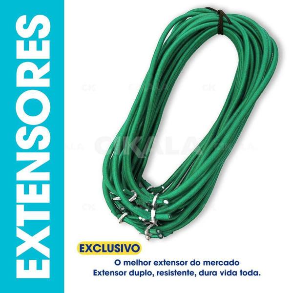 Imagem de 01 Extensor Elástico Verde Duplo 30 Cm Sem Gancho