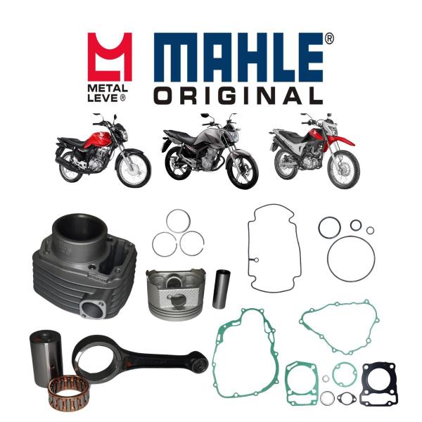 Imagem de 01 Kit Cilindro Completo+Kit Biela Mahle Metal Leve Honda CG 160 Cargo 2016 A 2022