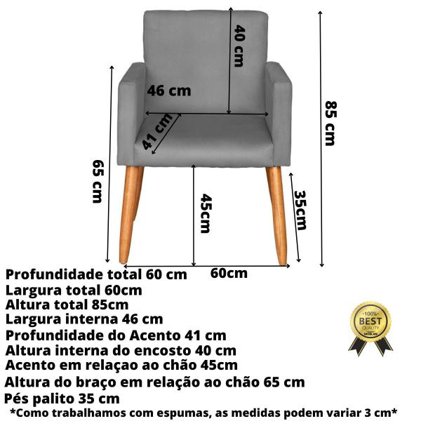 Imagem de  01 Namoradeira 02 Poltronas Nina Para Sala de Estar Recepção Resistente Clinica 4 Lugares Sala de Espera