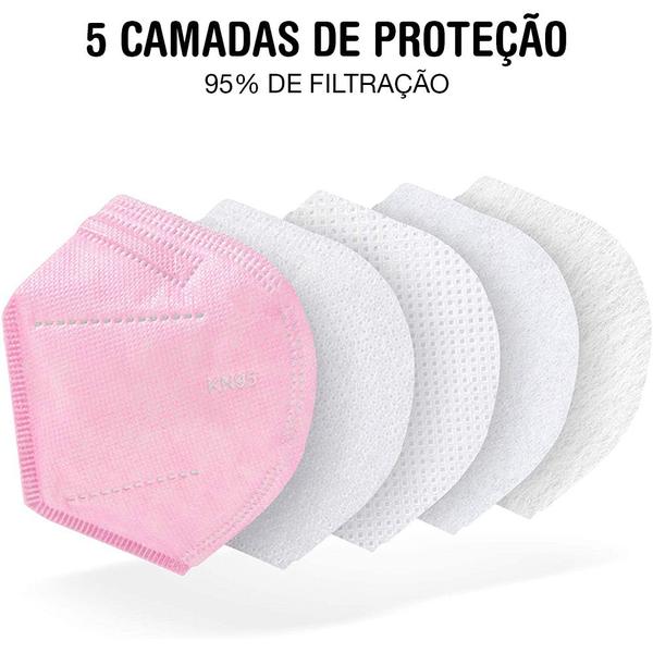 Imagem de 01 Unidade de Máscara Rosa Kn95 WWDoll Cirúrgica para Proteção