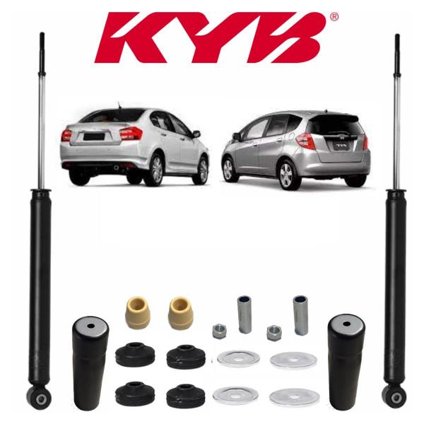 Imagem de 02 Amortecedor Kayaba Traseiro Honda Fit + Kit Batente 2009 A 2014