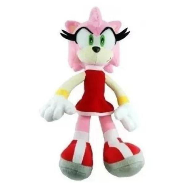 Imagem de 02 Brinquedos Pelucia Tails e Amy 35cm Turma do Sonic Antialérgico