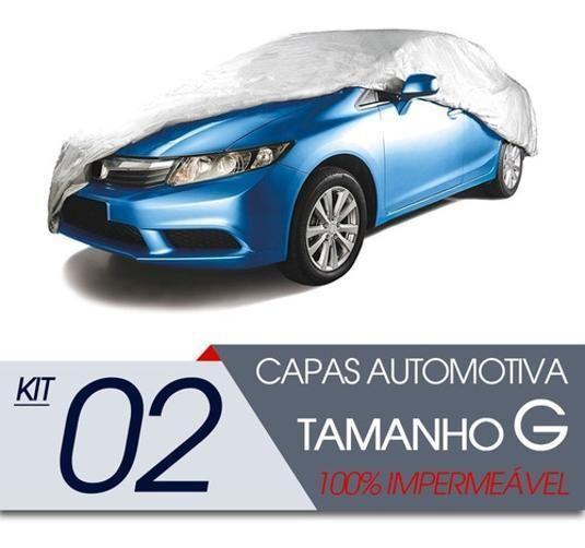 Imagem de 02 Capas Automotiva Forrada Proteção Impermeável G