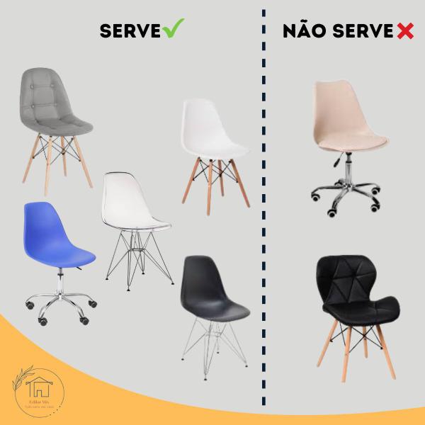 Imagem de 02 Capas De Cadeira Charles Eiffel Nordic Eames Luxo Sala Quarto Malha Gel Premium Moderna