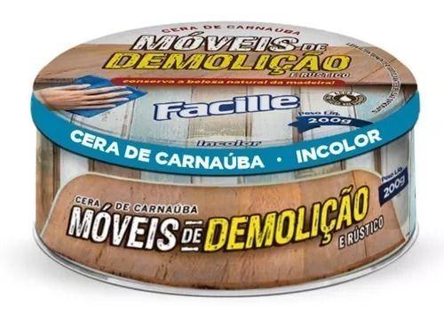 Imagem de 02 Cera Carnauba Lustra Moveis 200g Incolor 04 Panos Micro