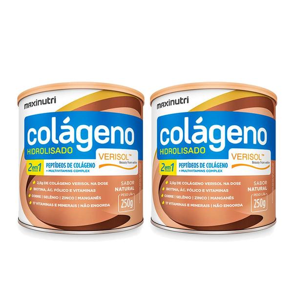 Imagem de 02 Colágeno Hidrolisado Verisol Original Lata 250g Natural