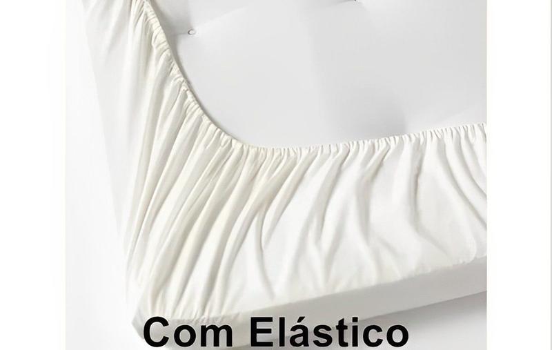 Imagem de 02 Lençol Cama Casal Queen AVULSO C/Elástico Premiun Liso