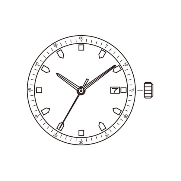 Imagem de 02 Mecanismos 2315 padrão com exibição de data na posição 3h
