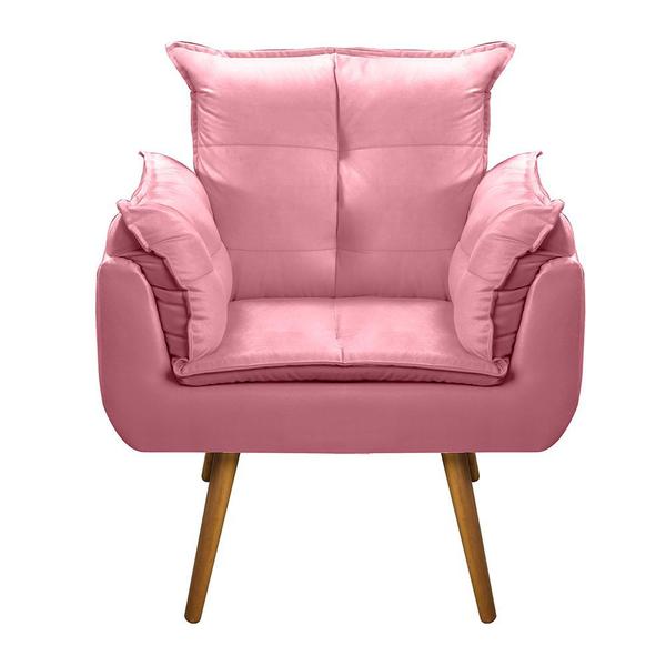 Imagem de 02 Poltronas Cadeira Opala Área de Lazer e Gourmet Suede Rosa