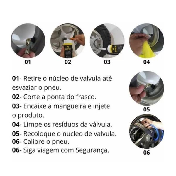 Imagem de 02 Selantes Líquido Anti Furo para Pneu Moto Bicicleta 300ml