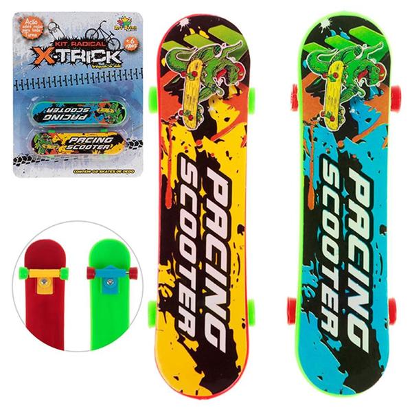 02 Skates De Dedo Kit Radical X-trick Fingerboard Infantil - Art Brink Imagem de 02 Skates De Dedo Kit Radical X-trick Fingerboard Infantil - Art Brink