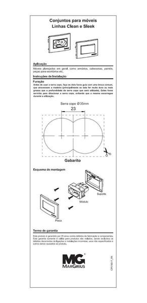 Imagem de 02 Tomada Moveis Margirius 2P+T Branca 10A 250V Nbr 14136