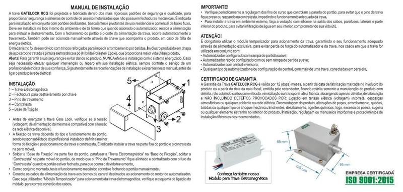 Imagem de 02 Trava Eletromagnética Para Portão Automático 110V