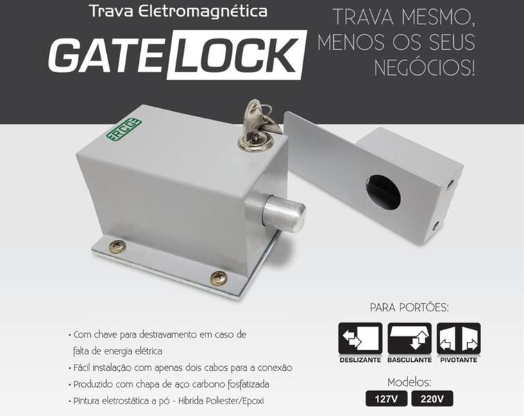 Imagem de 02 Trava Eletromagnética para Portão Automático 110V