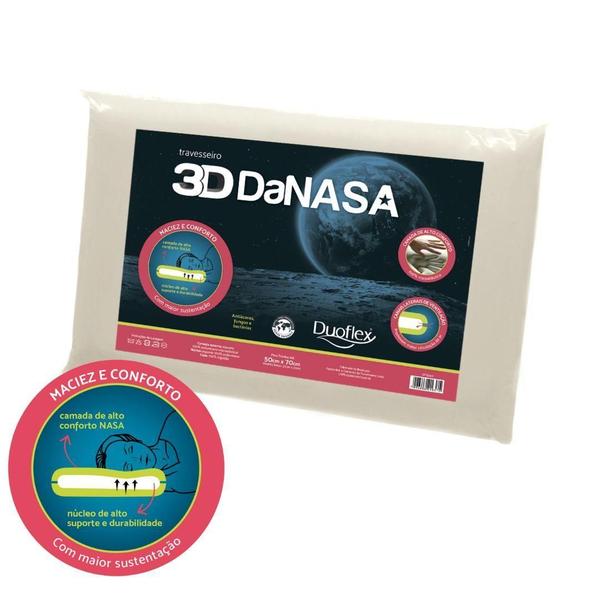 02 Travesseiros Da Nasa 3D Confortáveis E Antialérgicos - Travesseiro Da Nasa Douflex Imagem de 02 Travesseiros Da Nasa 3D Confortáveis E Antialérgicos