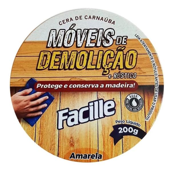 Imagem de 02 Und Cera Carnauba Lustra Moveis Demoliçao 200g Amarela