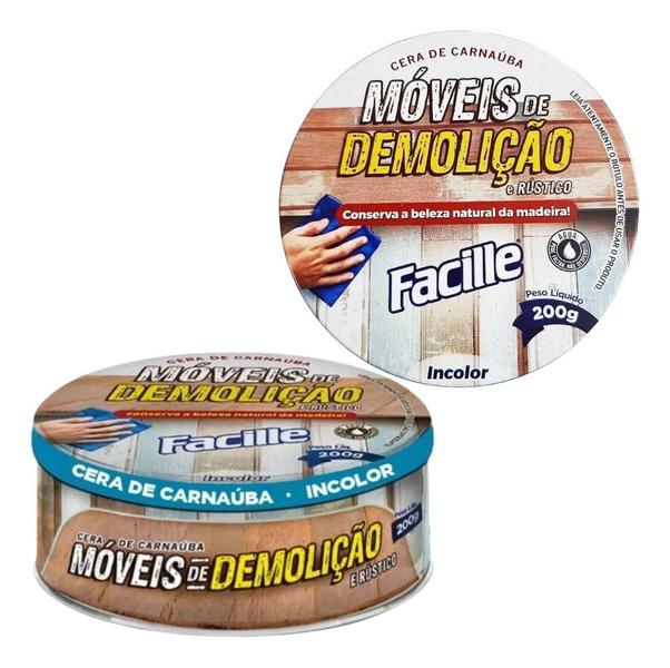 Imagem de 02 Und Cera Carnauba Lustra Moveis Demoliçao 200g Incolor