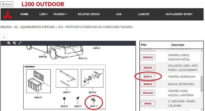 Imagem de 02pçs Tampão Assoalho L200 Outdoor Savana Ha420142 Original